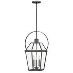Nouvelle 120V Outdoor Pendant - Blackened Brass / Clear