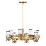 Reeve Chandelier - Heritage Brass / Clear