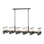 Reeve Linear Chandelier - Black Oxide / Clear