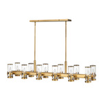 Reeve Linear Chandelier - Heritage Brass / Clear