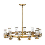 Reeve Chandelier - Heritage Brass / Clear