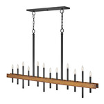 Wells Linear Chandelier - Weathered Brass