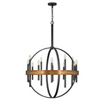 Wells Orb Chandelier - Weathered Brass