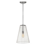 Vance Pendant - Polished Nickel / Clear Seedy