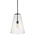 Vance Pendant - Satin Black / Clear Seedy