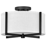 Axis Semi Flush Ceiling Light - Black / Off White