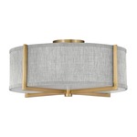 Axis Semi Flush Ceiling Light - Heritage Brass / Heather Gray