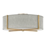 Axis Semi Flush Ceiling Light - Heritage Brass / Heather Gray