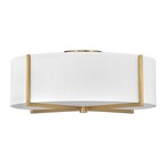 Axis Semi Flush Ceiling Light - Heritage Brass / Off White