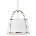 Clarke Pendant - Matte White / Polished Nickel