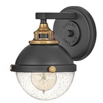 Fletcher Wall Sconce - Heritage Brass / Black / Clear Seedy