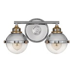 Fletcher Bathroom Vanity Light - Polished Nickel / Clear Seedy