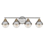 Fletcher Bathroom Vanity Light - Polished Nickel / Clear Seedy