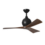 Irene Ceiling Fan - Matte Black / Walnut Tone