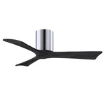 Irene Hugger Ceiling Fan - Polished Chrome / Matte Black