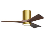 Irene Hugger Ceiling Fan - Brushed Brass / Walnut Tone