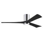 Irene Hugger Ceiling Fan - Polished Chrome / Matte Black