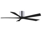 Irene Hugger Ceiling Fan - Polished Chrome / Matte Black