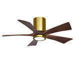 Irene Hugger Ceiling Fan - Brushed Brass / Walnut Tone