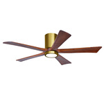Irene Hugger Ceiling Fan - Brushed Brass / Walnut Tone