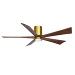 Irene Hugger Ceiling Fan - Brushed Brass / Walnut Tone