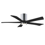 Irene Hugger Ceiling Fan - Polished Chrome / Matte Black