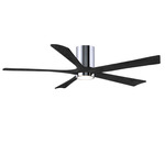 Irene Hugger Ceiling Fan - Polished Chrome / Matte Black