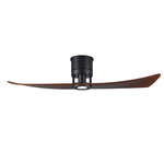 Lindsay Ceiling Fan with Light - Matte Black / Walnut Tone