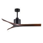 Mollywood Ceiling Fan - Matte Black / Walnut Tone