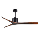 Mollywood Ceiling Fan - Matte Black / Walnut Tone