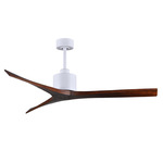 Mollywood Ceiling Fan - Matte White / Walnut Tone