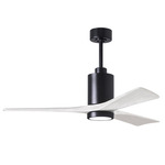 Patricia Ceiling Fan With Light - Matte Black / Matte White