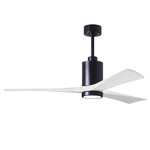 Patricia Ceiling Fan With Light - Matte Black / Matte White