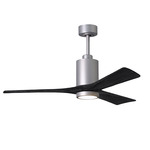 Patricia Ceiling Fan With Light - Brushed Nickel / Matte Black