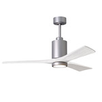 Patricia Ceiling Fan With Light - Brushed Nickel / Matte White