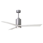 Patricia Ceiling Fan With Light - Brushed Nickel / Matte White