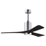 Patricia Ceiling Fan With Light - Polished Chrome / Matte Black