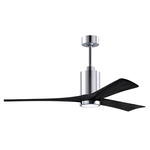 Patricia Ceiling Fan With Light - Polished Chrome / Matte Black