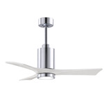 Patricia Ceiling Fan With Light - Polished Chrome / Matte White