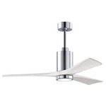 Patricia Ceiling Fan With Light - Polished Chrome / Matte White