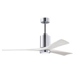 Patricia Ceiling Fan With Light - Polished Chrome / Matte White