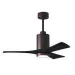 Patricia Ceiling Fan With Light - Textured Bronze / Matte Black