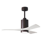 Patricia Ceiling Fan With Light - Textured Bronze / Matte White