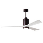 Patricia Ceiling Fan With Light - Textured Bronze / Matte White