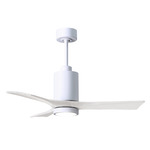 Patricia Ceiling Fan With Light - Gloss White / Matte White