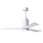 Patricia Ceiling Fan With Light - Gloss White / Matte White