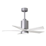 Patricia Ceiling Fan With Light - Brushed Nickel / Matte White