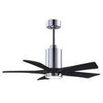 Patricia Ceiling Fan With Light - Polished Chrome / Matte Black