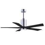 Patricia Ceiling Fan With Light - Polished Chrome / Matte Black