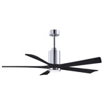 Patricia Ceiling Fan With Light - Polished Chrome / Matte Black